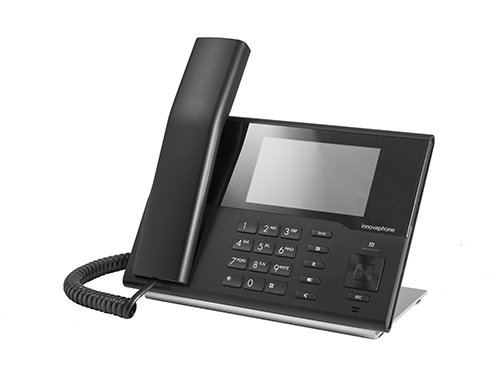 innovaphone IP232 — IP-Design-Telefon in Schwarz, Seitenansicht